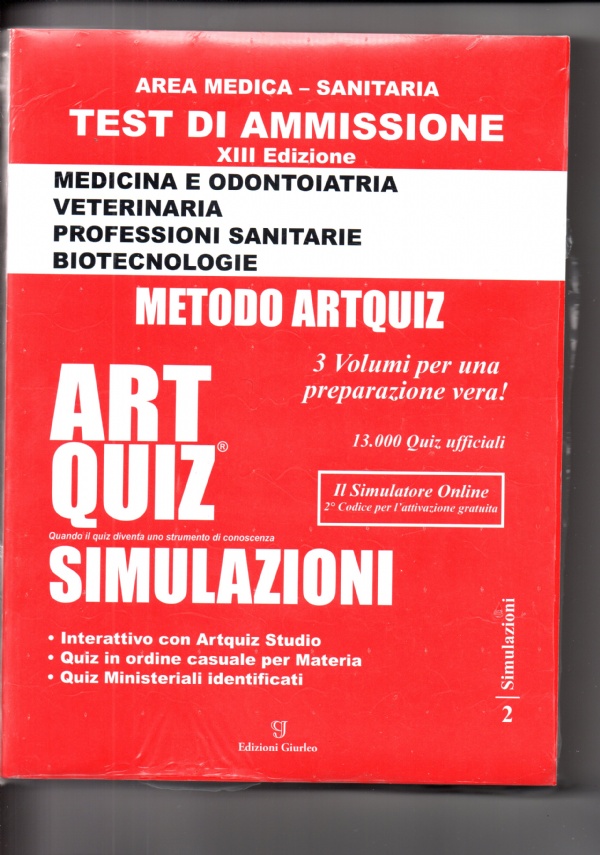 AREA MEDICA SANITARIA TEST DI AMMISSIONE METODO ART QUIZ di 