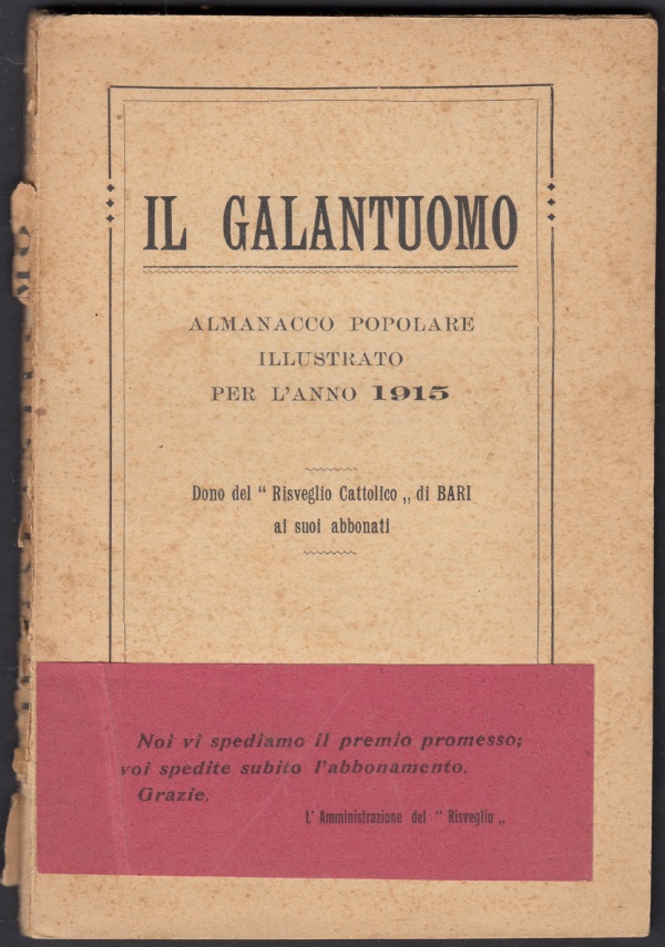 IL GALANTUOMO, Almanacco per l&rsquo;anno 1895 di 