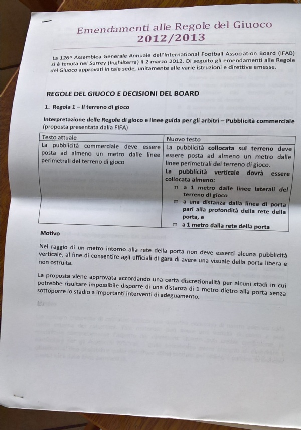 Regolamento del giuoco del calcio (a cura dell’A.i.a. settore arbitrale) di F.I.G.C.