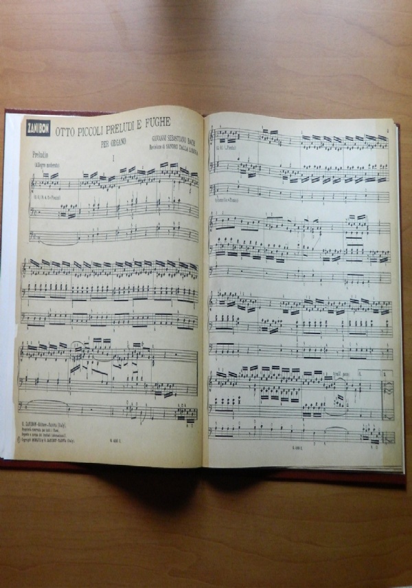 Spartito J. S. Bach, Otto piccoli preludi e fughe per organo di Giovanni Sebastiano Bach