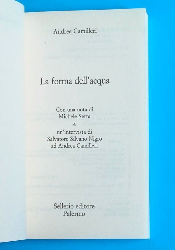 La forma dell’acqua (gialli/thriller) di Andrea Camilleri