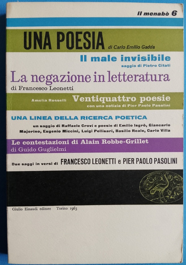 Il Menab� 5 - Il modo di formare e Ancora industria e letteratura - Una storia di viti - Purgatorio de l&rsquo;Inferno di 
