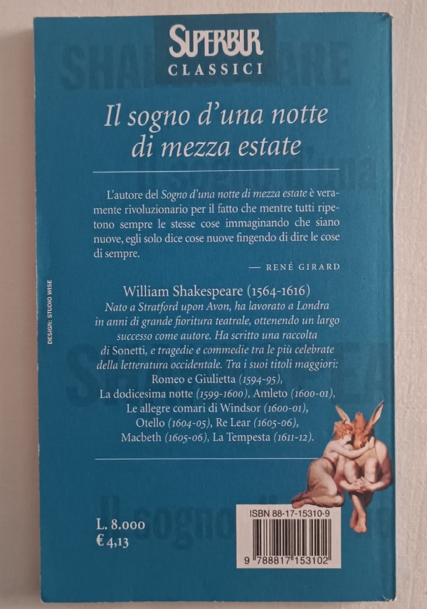 IL SOGNO DI UNA NOTTE DI MEZZA ESTATE di Shakespeare William