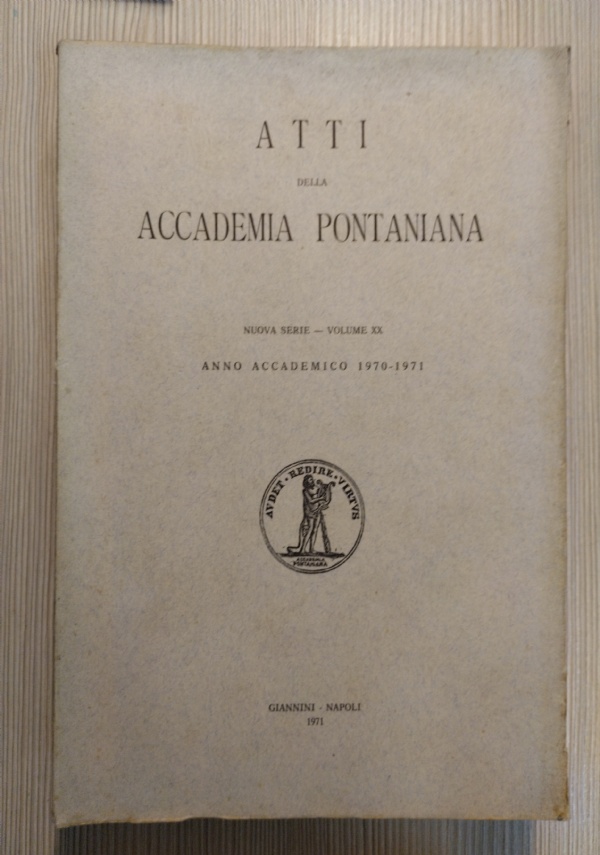 Atti della Accademia Pontaniana vol XXIII di 