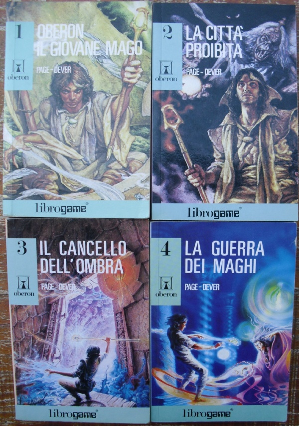 Oberon lotto 4 librogame libri game fantasy ragazzi magia: Il giovane mago, La citt� proibita, Il cancello dell�Ombra, La guerra dei maghi RISTAMPE SERIE COMPLETA di 