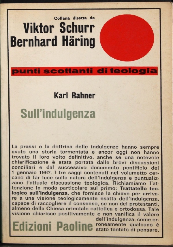 SULL&rsquo;INDULGENZA di KARL RAHNER