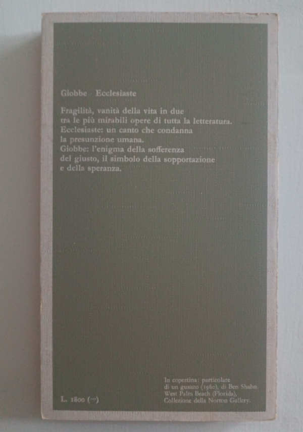 Antico Testamento Giobbe Ecclesiaste di AA.VV. Testi Biblici