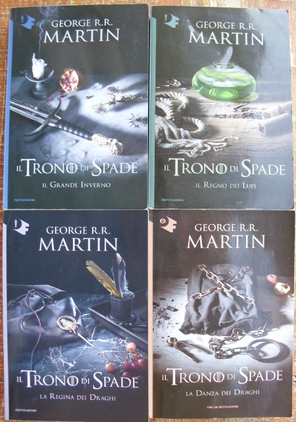 Lotto 3 libri fantasy Trono di spade Cronache ghiaccio e fuoco Gioco di troni: Il portale delle Tenebre, Il dominio della Regina, I fuochi di Valyria I MITI SERIE NON COMPLETA di 