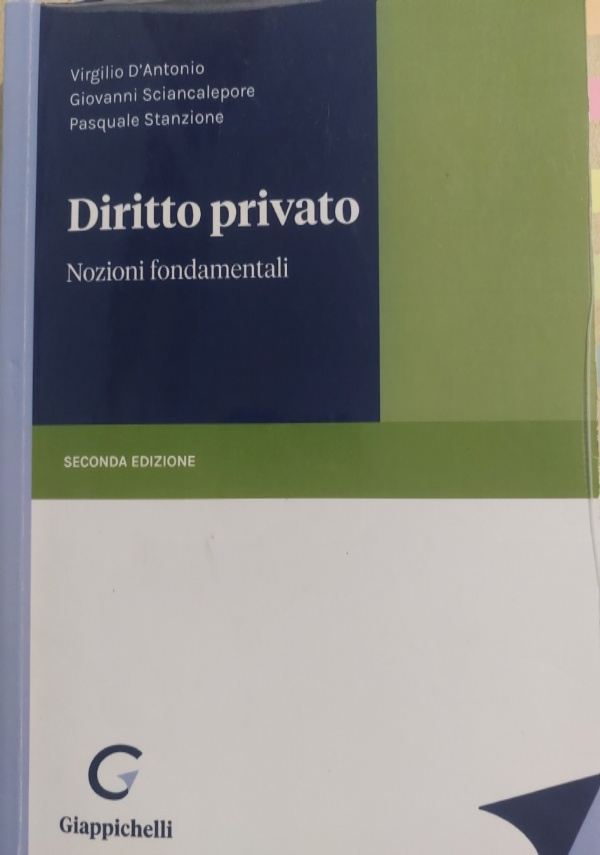 DIRITTO PRIVATO NOZIONI FONDAMENTALI di VIRGILIO D&RSQUO;ANTONIO, GIOVANNI SCIANCALEPORE, PASQUALE STANZIONE