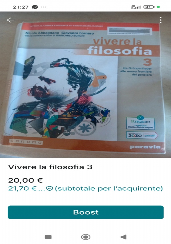 VIVERE LA FILOSOFIA VOL. 3 di A BAGNANO/FORNERO